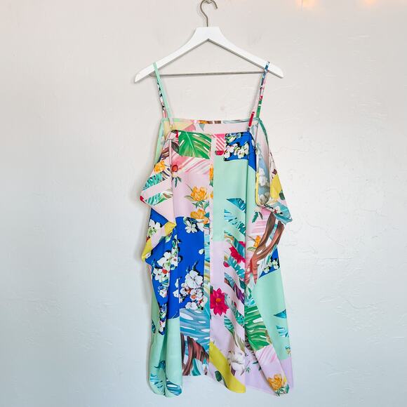 ASOS Tropical Floral Mini Tank Dress size 14 - Picture 3 of 5